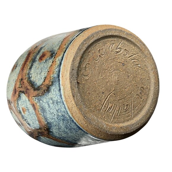 Studio Artist Pottery Vase From Sun Valley ID Signed G Webster Blue Green 11"H - Picture 6 of 7